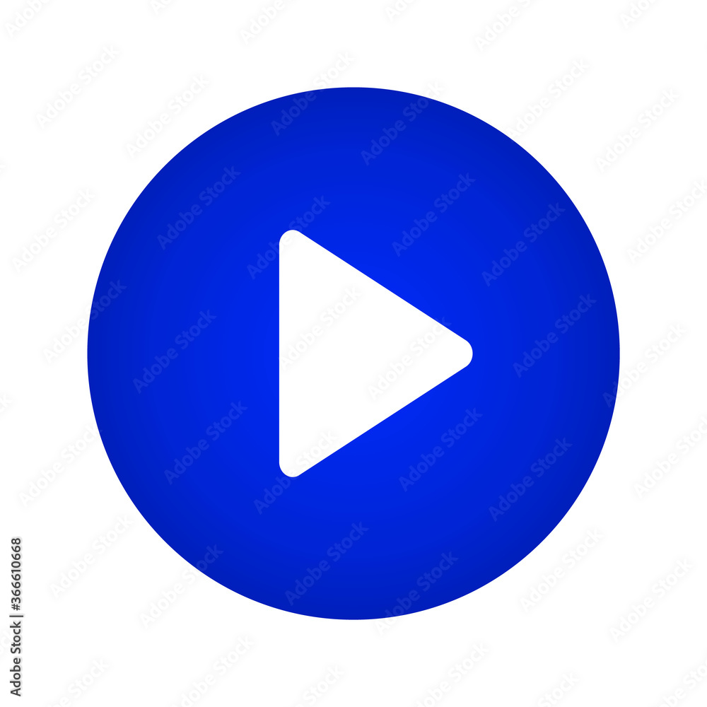 Play Icon On a Blue Gradient Circle Shape. Play Button. Vector Illustration Play Icon On a Blue Gradient Circle Shape. Play Button. Vector Illustration