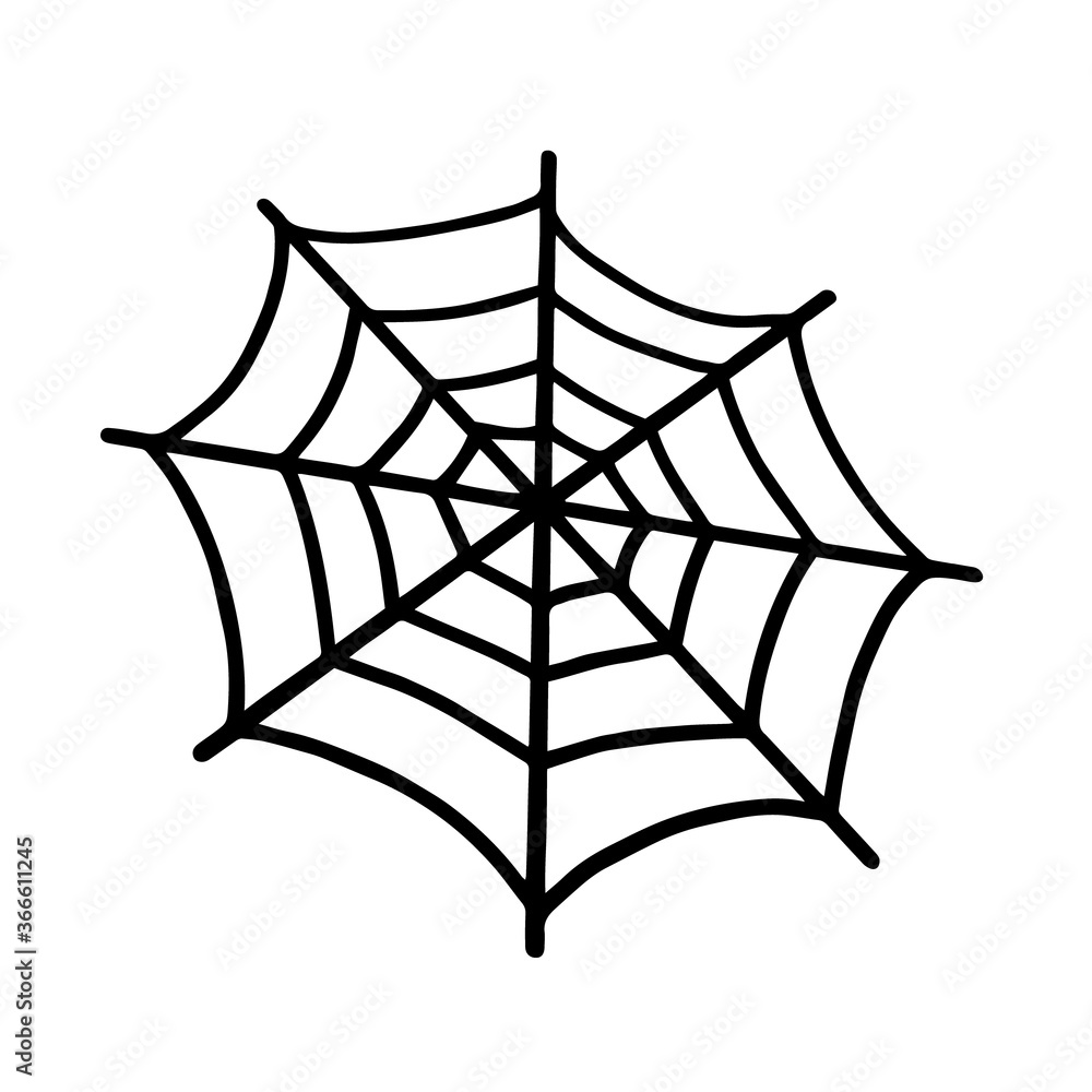 Web isolated on a white background. Web for Halloween, a scary, ghostly, spooky element for design on Halloween. Vector Web isolated on a white background. Web for Halloween, a scary, ghostly, spooky element for design on Halloween. Vector