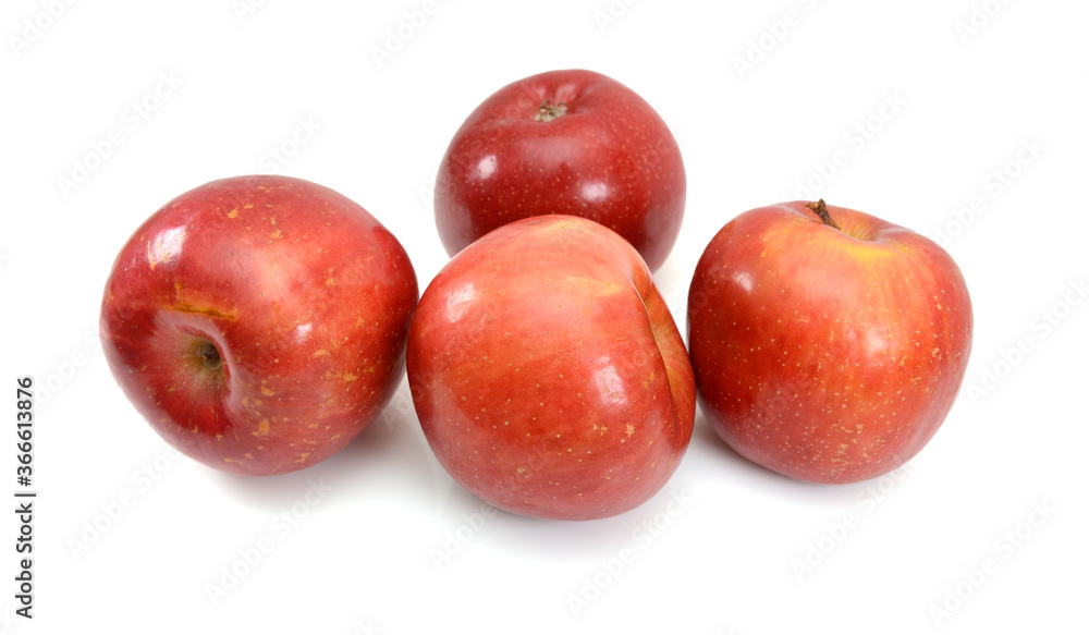 Fresh red apples isolated on white background 