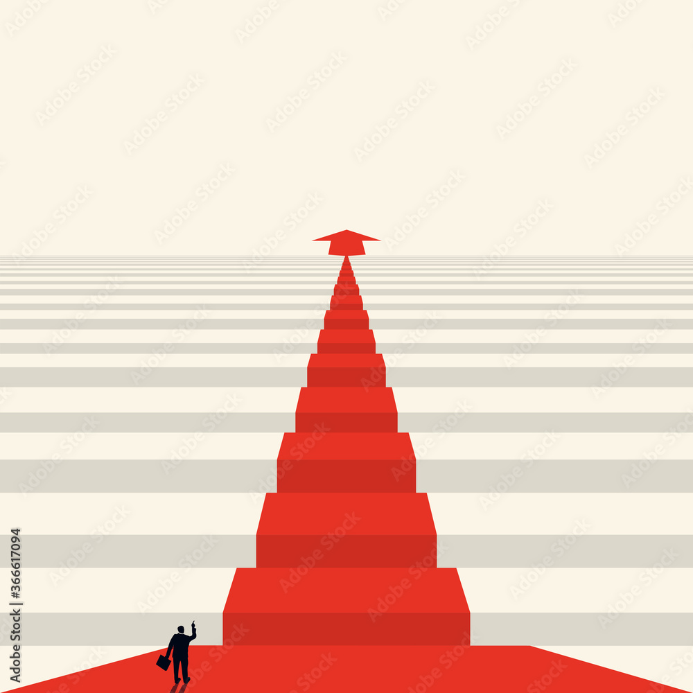 Fototapeta premium the concept of business. Pointing arrow. Place to record. The style of minimalism. Symbol of career growth. The style of minimalism. Vector illustration