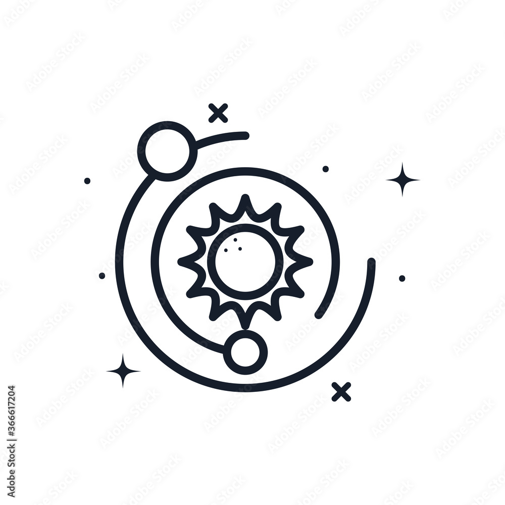 sun in center of galaxy line style icon vector design sun in center of galaxy line style icon vector design