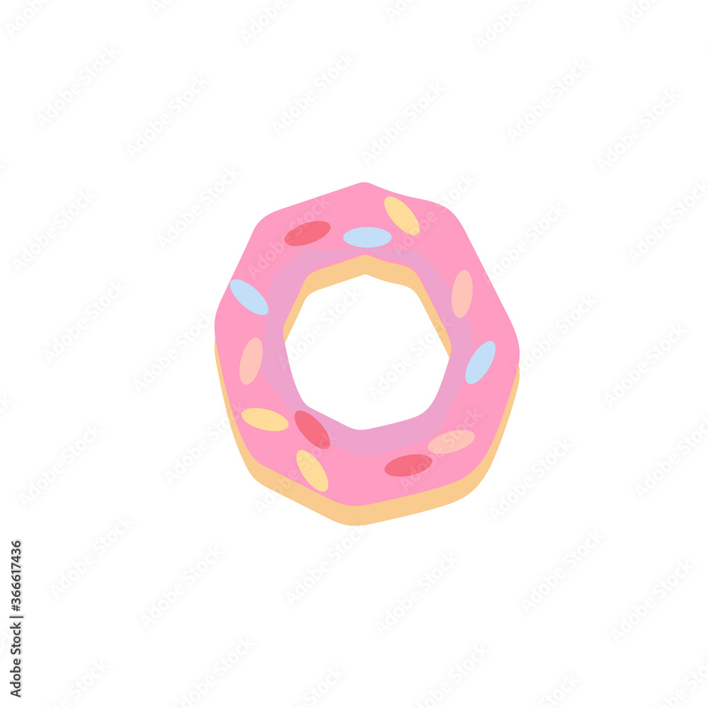 Donut isolated on a white background. Vector illustration. Donut isolated on a white background. Vector illustration.