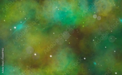 Abstract nebulous background with stars. Space background. Stardust. Shining stars. Realistic cosmos, color nebula. Milky Way. Colorful galaxy. Digital art drawing © Anastasiia