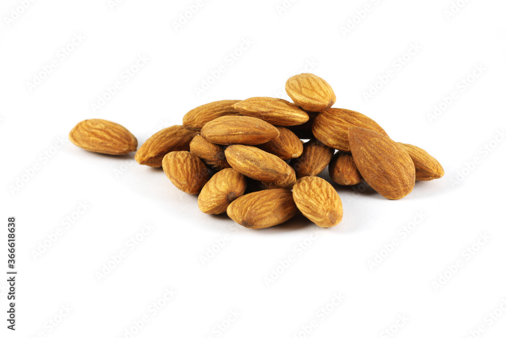 Isolated close up of almonds. Grocery style thumbnail. Isolated close up of almonds. Grocery style thumbnail.