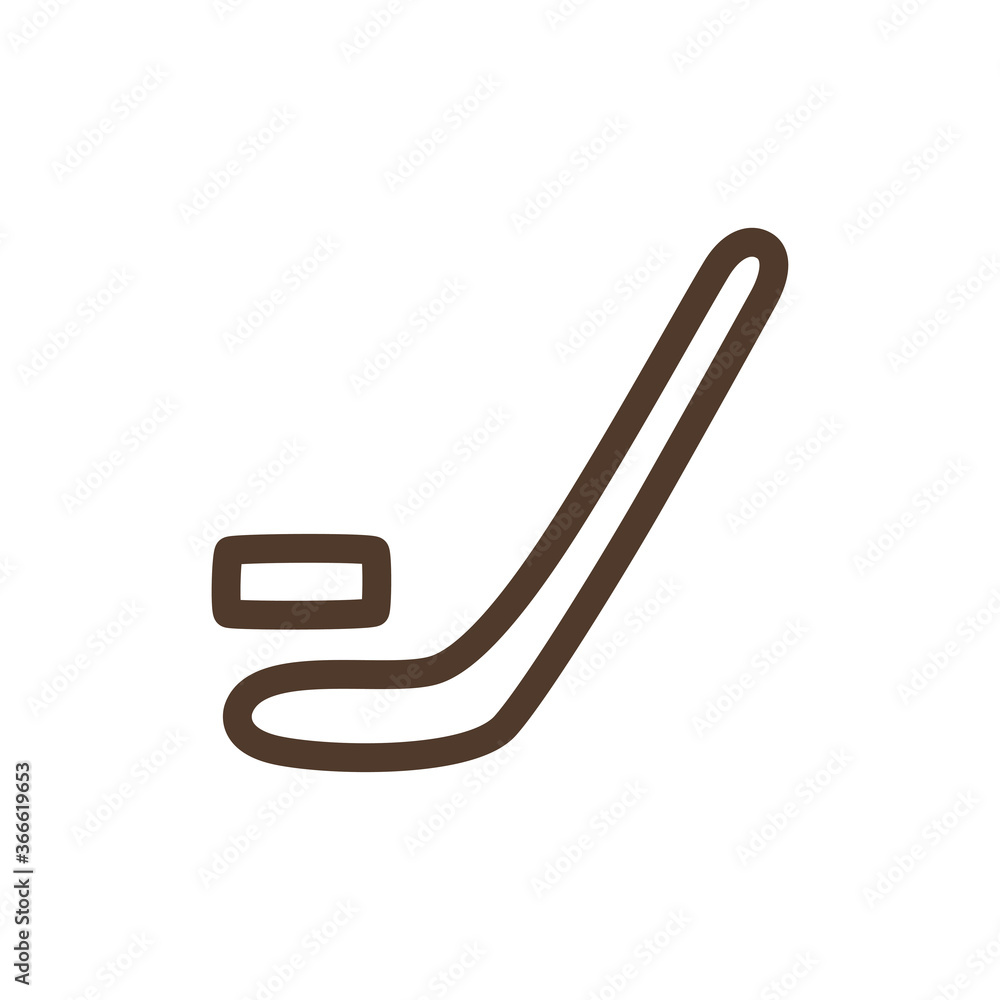 Simple vector icon with hockey stick Simple vector icon with hockey stick