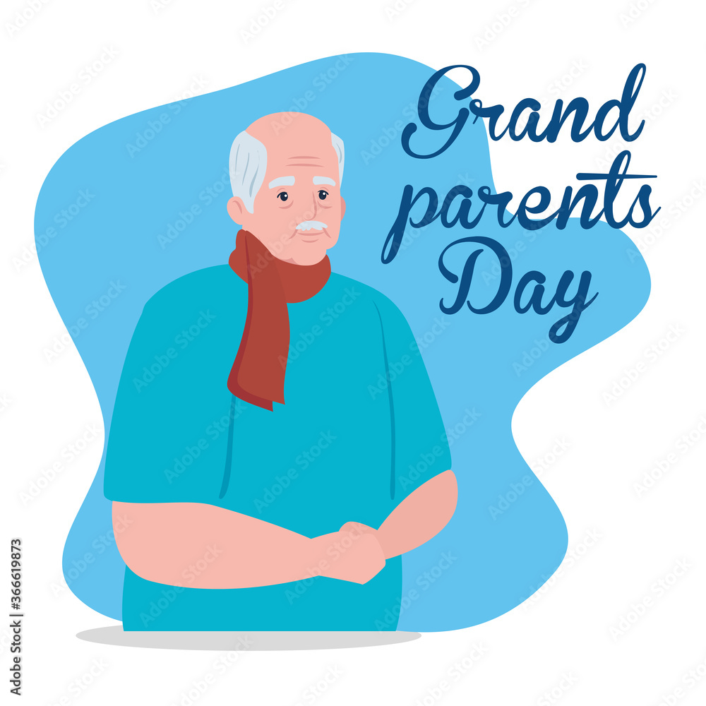 happy grand parents day with cute grandfather happy grand parents day with cute grandfather
