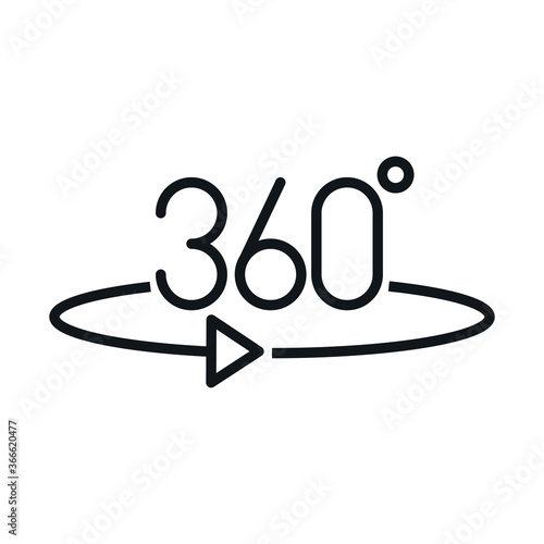 360 degree view virtual tour linear style icon design