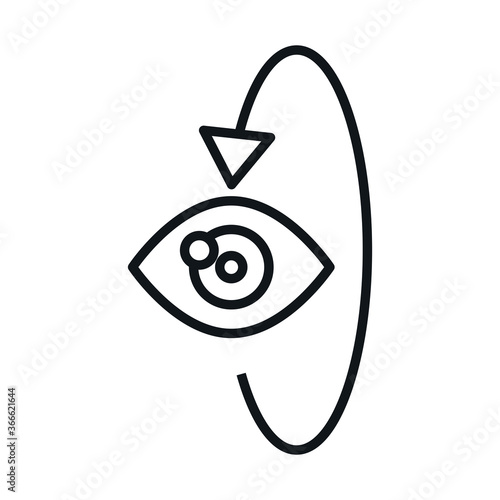 360 degree view, eye protection rotation surveillance linear style icon design