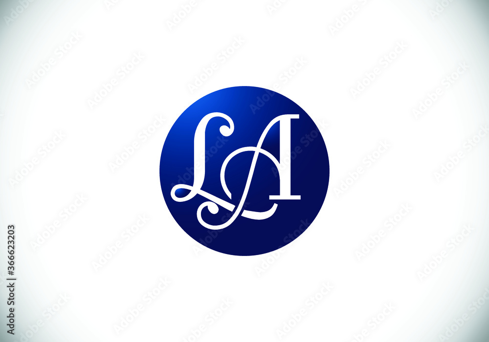 Initial Monogram Letter L A Logo Design Vector Template. L A letter sign symbol Initial Monogram Letter L A Logo Design Vector Template. L A letter sign symbol
