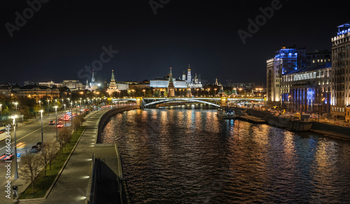 The kremlin of Moscow at night.