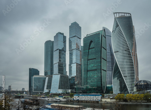 modern office buildings in the city of moscow