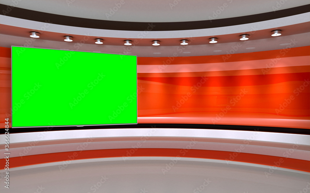 Tv Studio. Backdrop for TV shows .TV on wall. News studio. The perfect