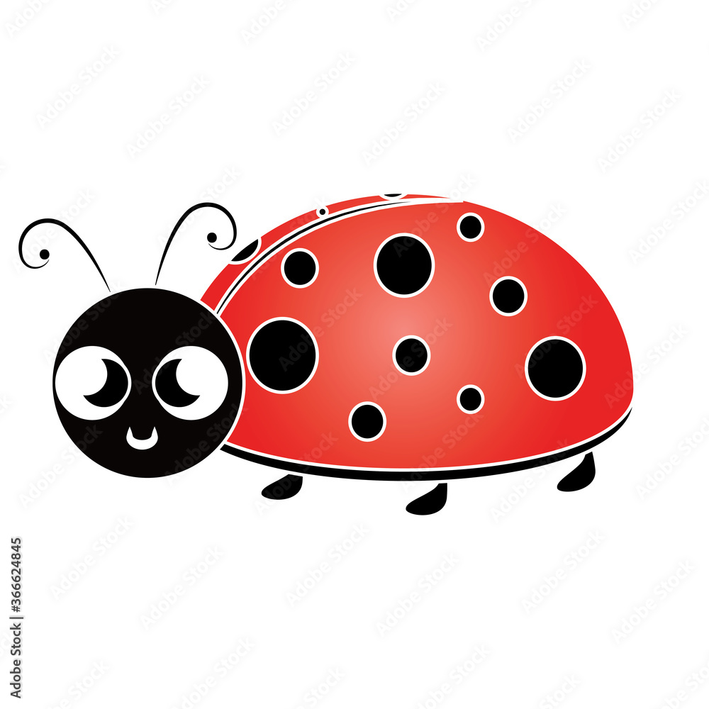 Fototapeta premium Isolated cute ladybug cartoon