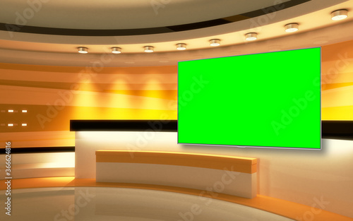 Yellow Studio. Yellow wall with light. Yellow background. Yellow back drop. 3d rendering