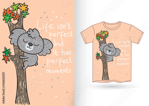 Sticker Cute koala hand drawn for t shirt