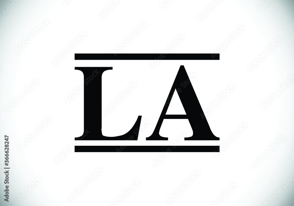 Initial Monogram Letter L A Logo Design Vector Template. L A letter sign symbol Initial Monogram Letter L A Logo Design Vector Template. L A letter sign symbol