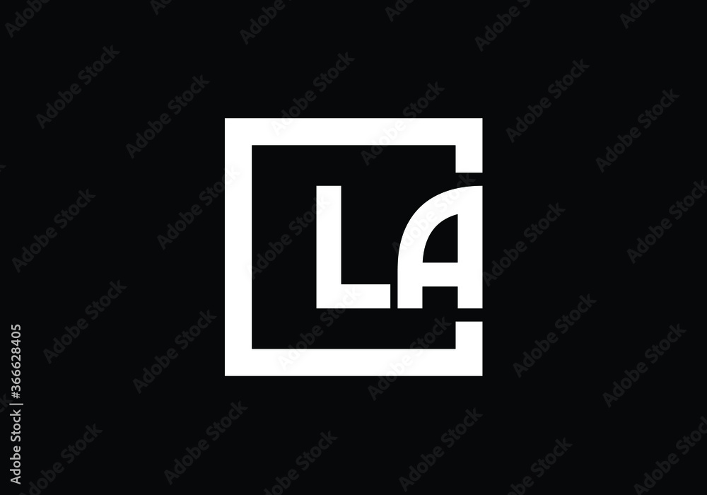 Obraz premium Initial Monogram Letter L A Logo Design Vector Template. L A letter sign symbol