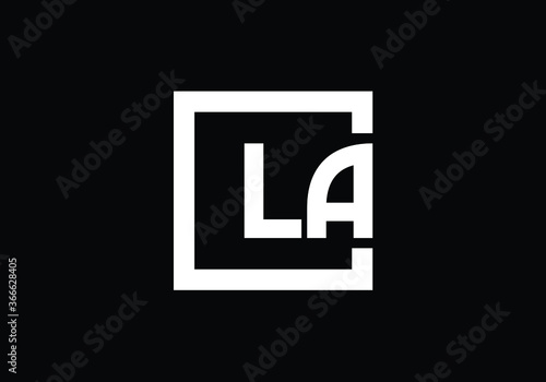 Initial Monogram Letter L A Logo Design Vector Template. L A letter sign symbol