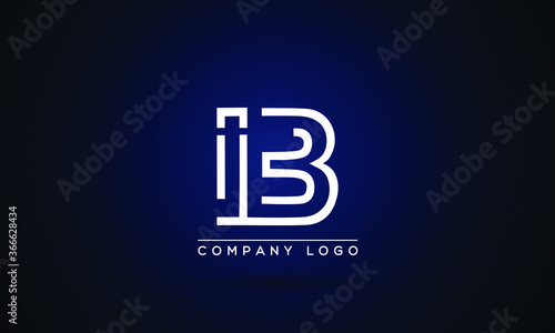  IB or BI Logo Initial letter Design Template Vector