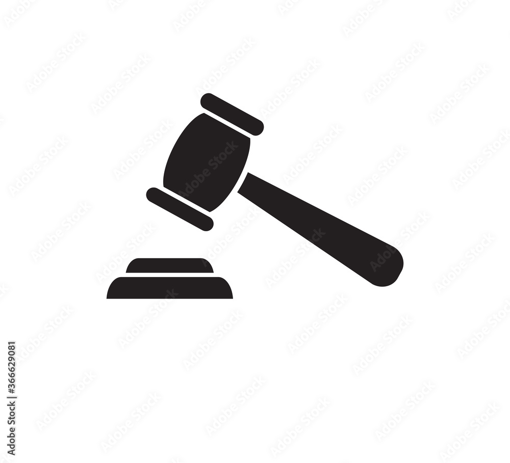 Hammer law icon vector logo design template Hammer law icon vector logo design template