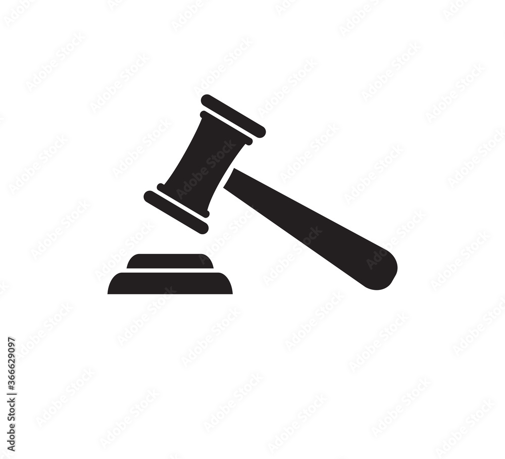 Hammer law icon vector logo design template Hammer law icon vector logo design template