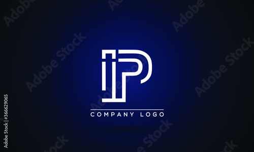  IP  or PI Logo Initial letter Design Template Vector