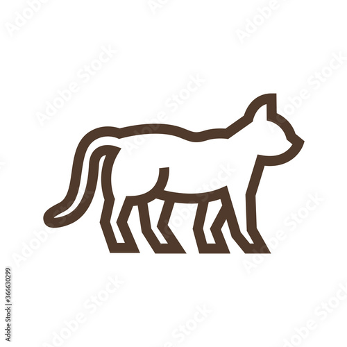 Simple linear icon with cat