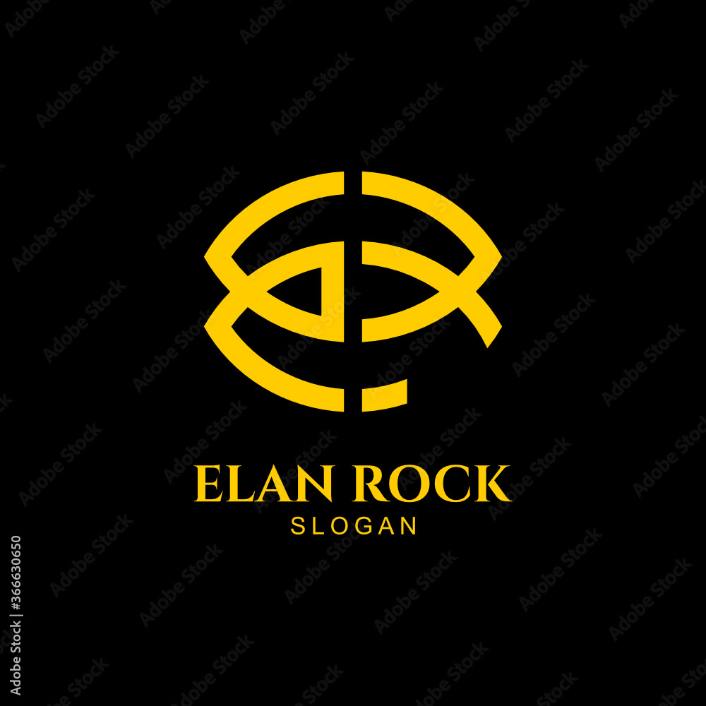 Obraz premium Simple Elegant ER Monogram Logo