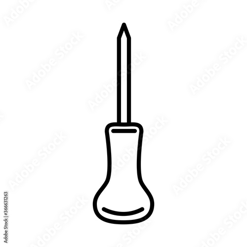 carpenter tool awl repair maintenance and construction equipment line style icon