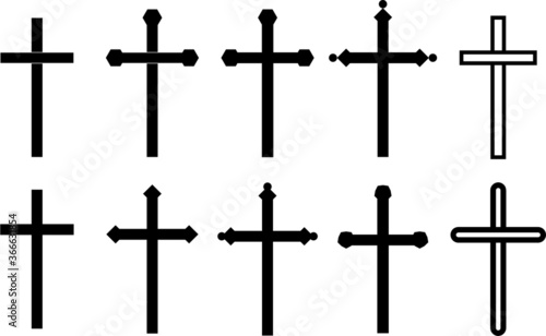 Christian cross collection set. Vector