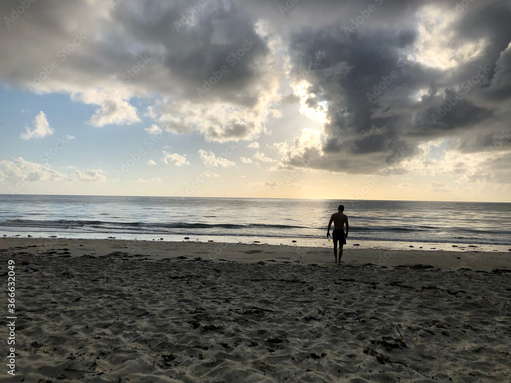 Naklejka premium sunset on the beach