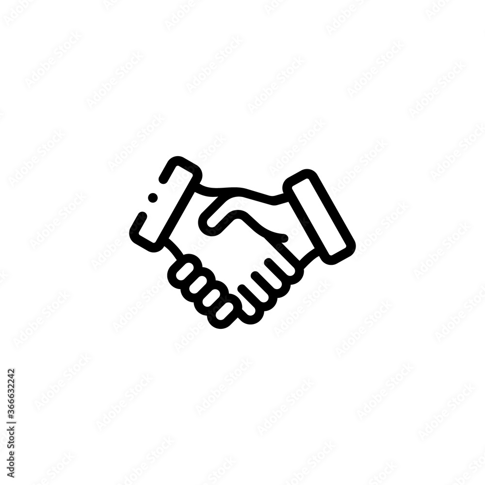 Handshake vector icon in modern design style for web site and mobile app