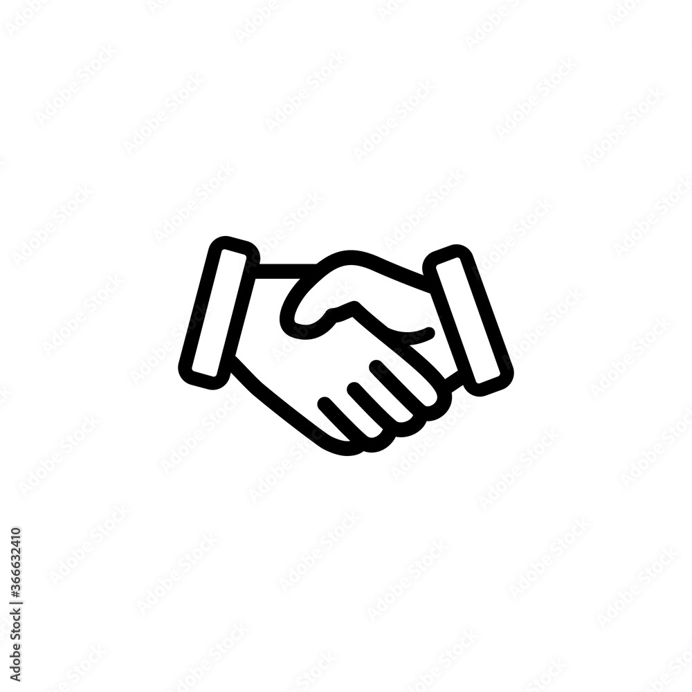 Handshake icon isolated on white background Handshake icon isolated on white background