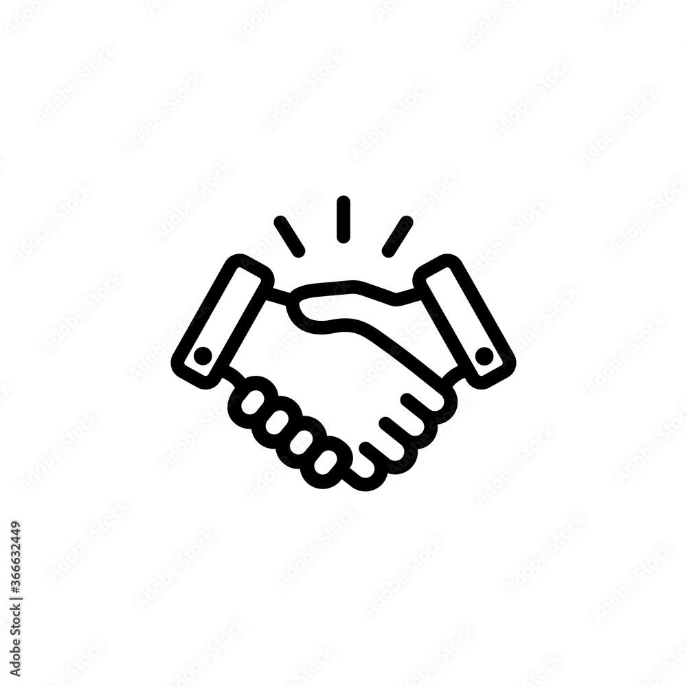 Handshake Icon Vector Logo Template Illustration Design