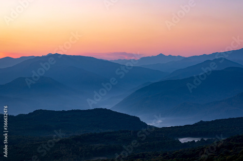 Mountain landscape in the early morning before sunrise © Proydakov