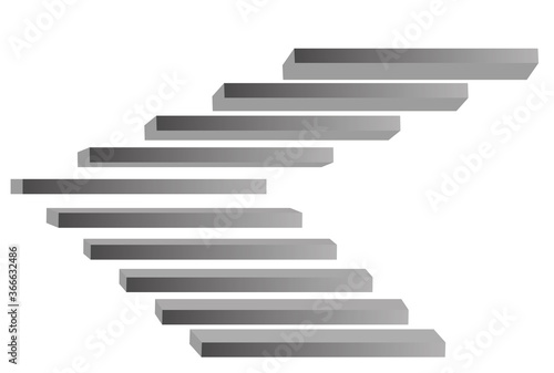 Illustration of stairs on white background. Way to success