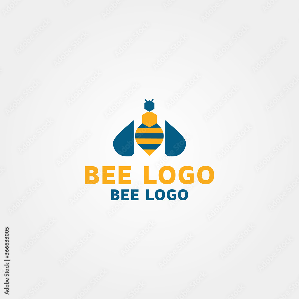 Bee Logo vector design template idea and inspiration