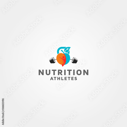 Nutrition athletes Vector logo design template