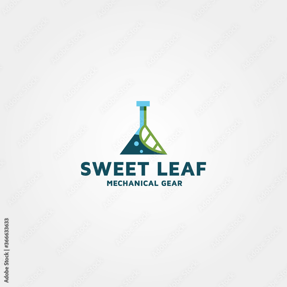 Sweet Leaf mechanical gear modern Vector logo design Idea and inspiration Sweet Leaf mechanical gear modern Vector logo design Idea and inspiration