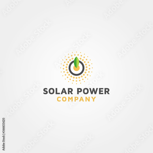 solar power company Vector logo design template Idea and inspiration