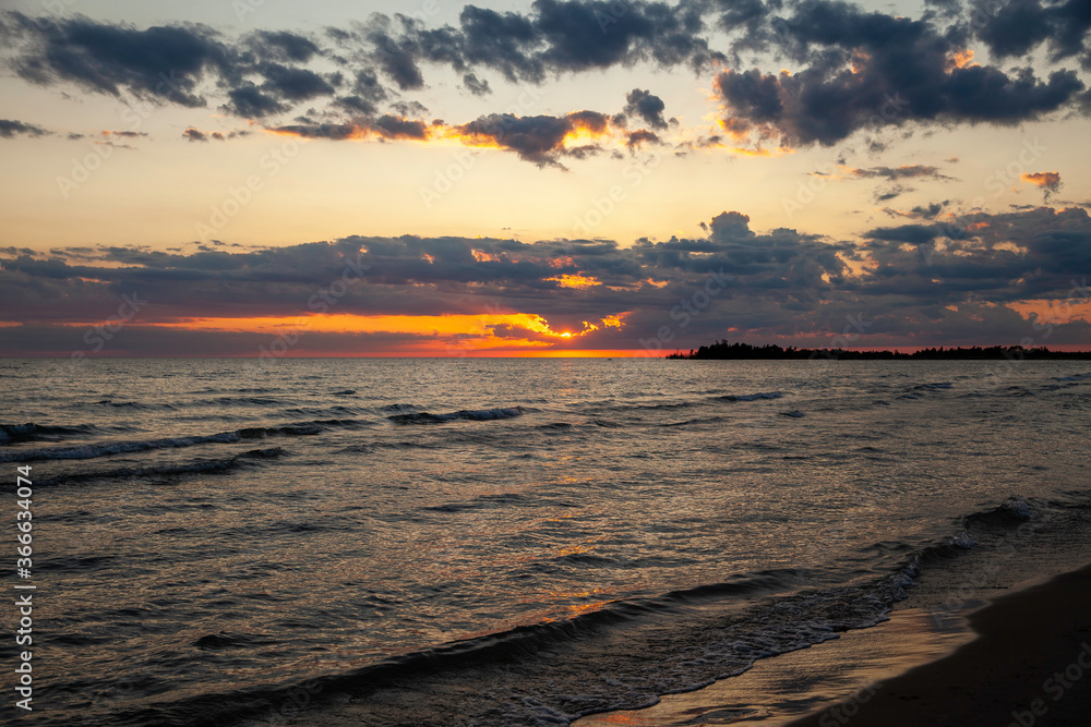 Lake Huron Sunset on Sauble Beach, Ontario, Canada