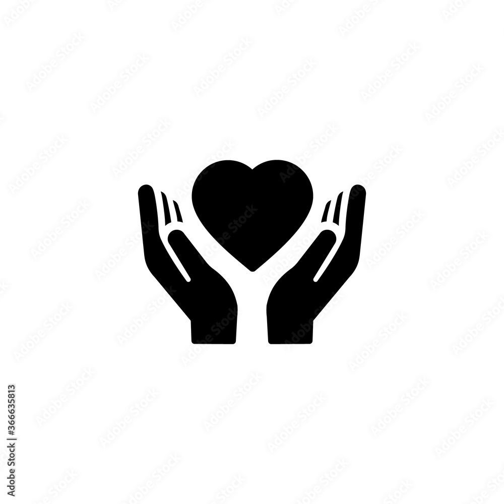 vector heart in the hands icon. Flat design style vector heart in the hands icon. Flat design style