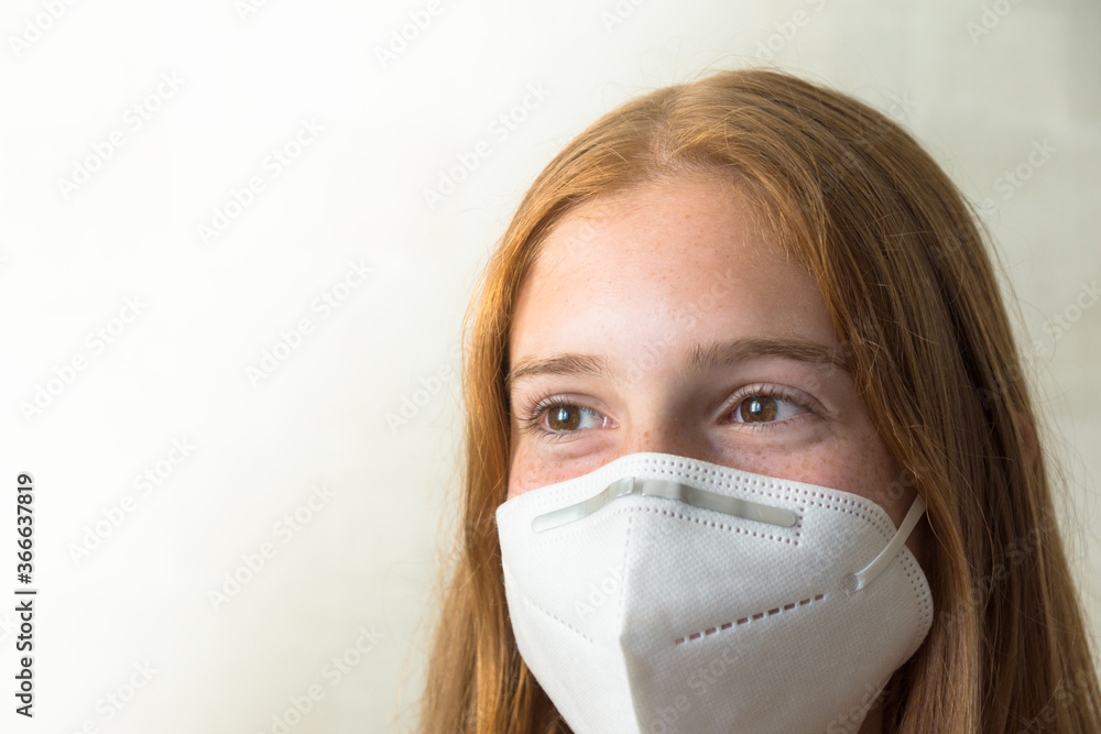 redhead girl with white mask redhead girl with white mask