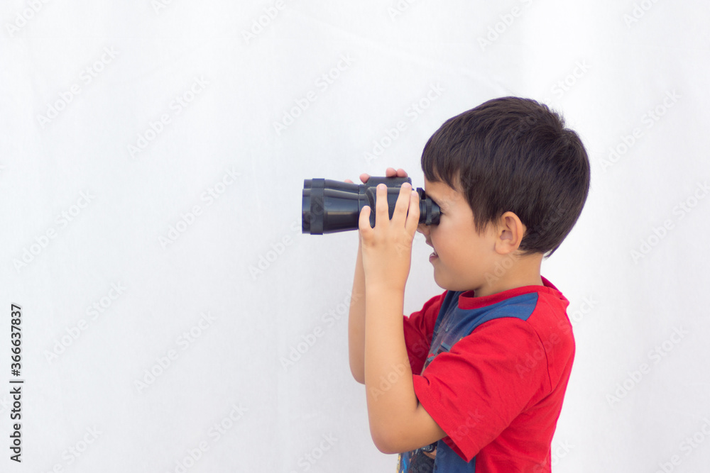 boy with binoculars
