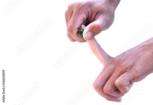 play glass marble on a white background