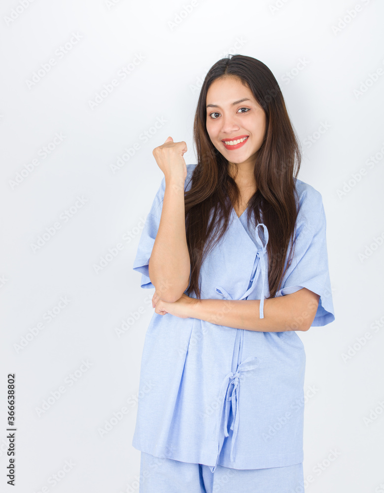 Female patients show confident gestures. Female patients show confident gestures.