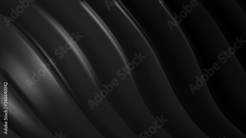 Black gray gradient geometric abstract background. Elegant curved lines and shape with color graphic design. 3d Rendering...