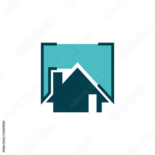 creative abstract house logo design template business vector icon real estate