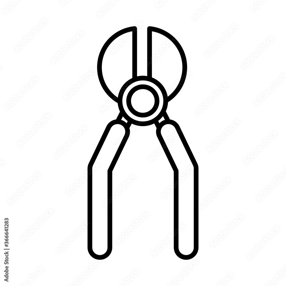 pincers tool repair maintenance and construction equipment line style icon pincers tool repair maintenance and construction equipment line style icon