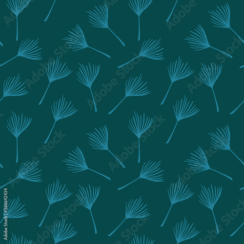 Modern Tropical Vector Seamless Pattern. Chic Summer Textile. Feather Banana Leaves Monstera Dandelion 